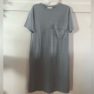 Roolee Women’s Gray Midi Dress with Pocket